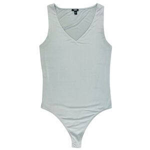 Express Body Contour Grey Sleeveless V-Neck Bodysuit Thong Size Small